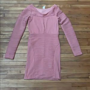 Pink long sleeve mini dress